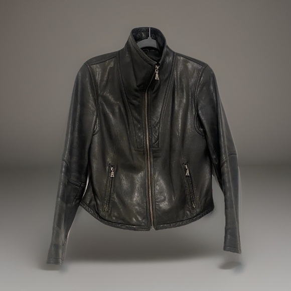 Tripp NYC Tiboa Vintage Leather Motorcycle Jacket Gothic Punk Biker Zip Black  M - Picture 8 of 8